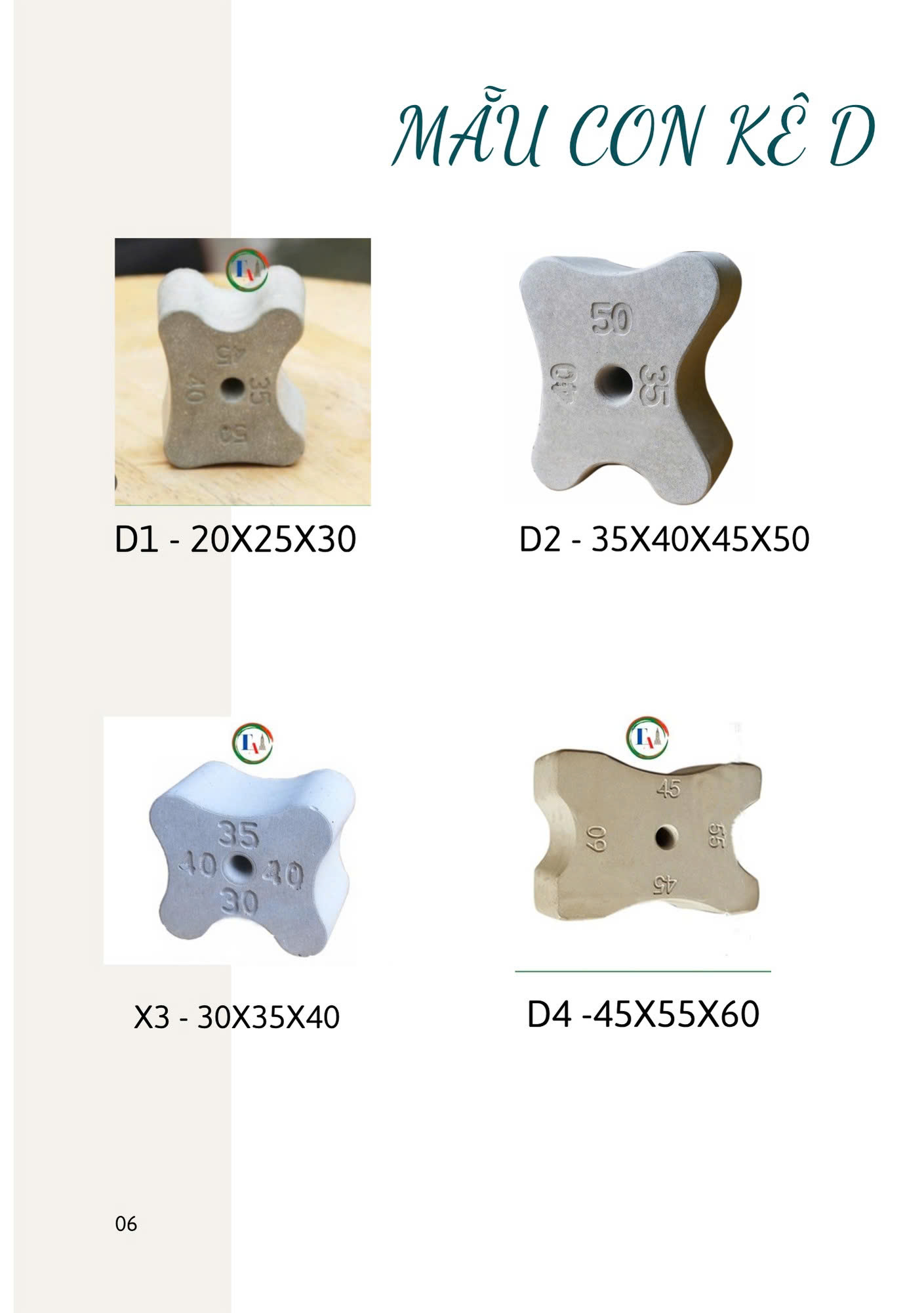Mẫu con kê bê tông D